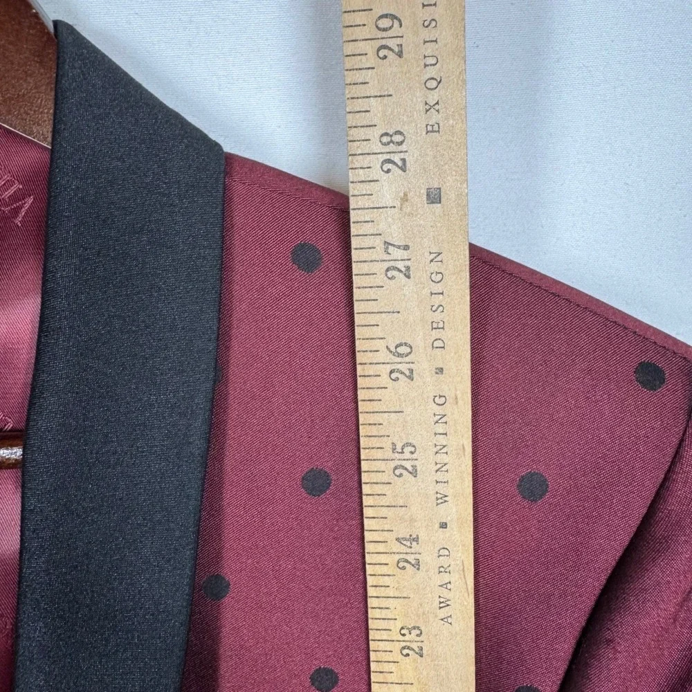 Vinci Mens Burgundy Polka Dot Blazer‎ Jacket Designed in Italy Size 38S